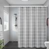 Shower Curtains 180Cm Gray White Plaid Bathroom Curtain Simple Modern Style Waterproof 71 Inches With Hooks Polyester Fabric