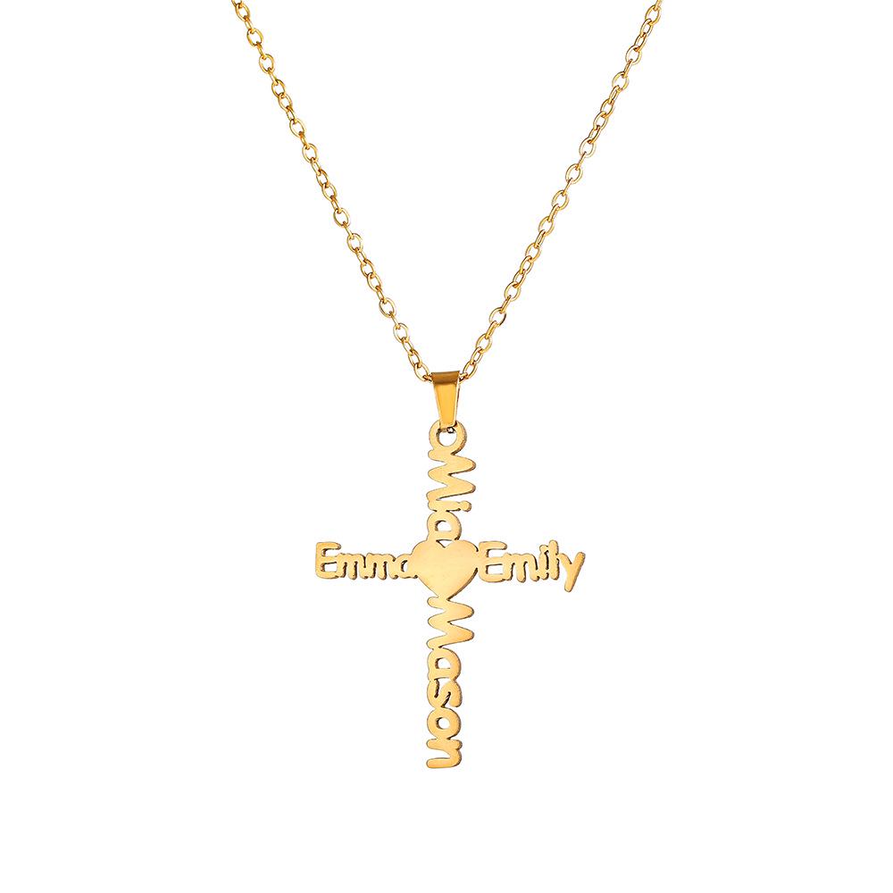 Collana Personalizzata con Lettere in Acciaio Inossidabile Placcato Oro 18K - Catena Clavicolare Fai-da-Te con Nome Personalizzato