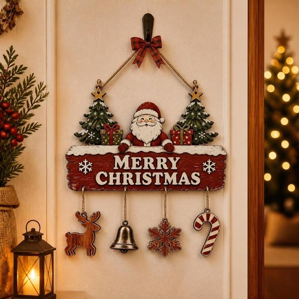 Reindeer Christmas Door Hanging Santa Claus Xmas Wall-mounted Pendants  Wall Decor