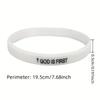 Mens Black White Silicone Bracelets GOD IS FIRST IM SECOND Cross Symbol Durable Minimalist Spiritual Wristbands For Men Gift
