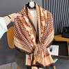New Luxury Women Scarf Houndstooth Paisley Sun Protection Beach Towel Multi-functional Cotton Linen Long Towel Shawl Warp Hijab