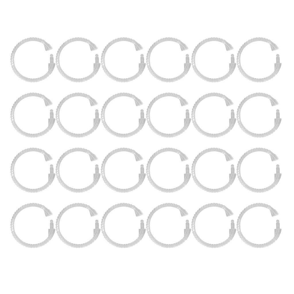 24Pcs Curtain Rings ABS Transparent O Shape Shower Curtain Hooks for Bathroom Shower Rod