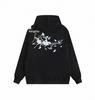 Men's White Light Luxury Hooded Sweatshirt - Autumn/Winter Style, Velvet Thickened, Loose Streetwear with Embroidery.