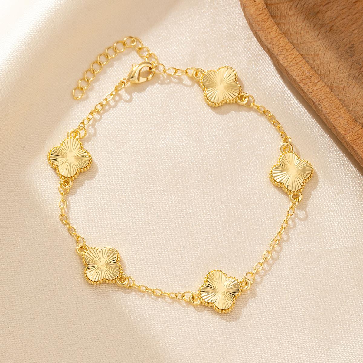 Новое поступление Браслет с четырехлистным клевером Роскошный Высококачественный Счастливый Браслет с четырехлистником 18K