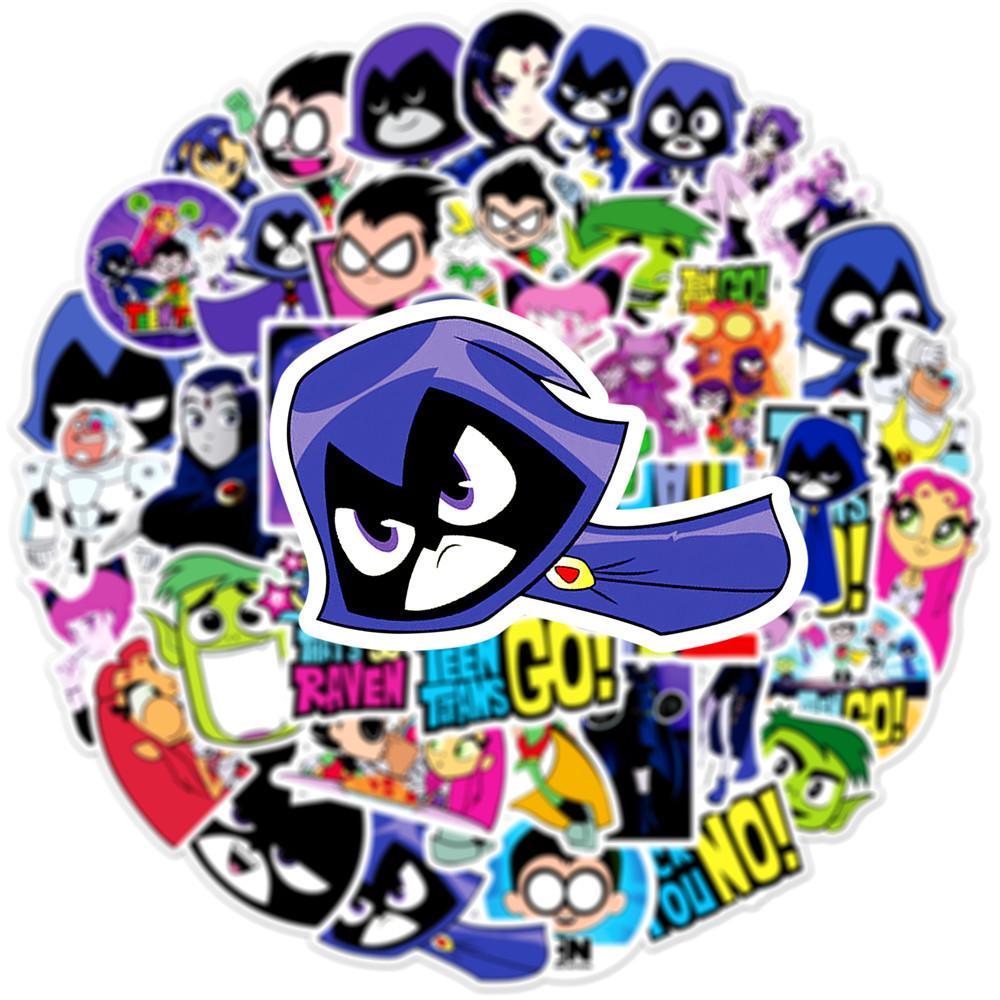 50Pcs Cartoon Teen Titans Go Stickers DIY Stickers Scrapbooking Phone Luggage Skateboard Decorative Waterproof Graffiti Decals