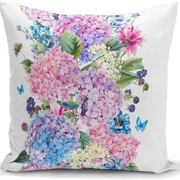 Plant and Flower Hydrangea Printed Linen Pillowcase Home Sofa Living Room Bedroom Pillowcase