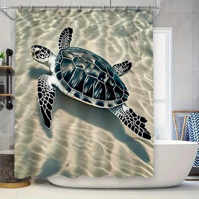 Künstlerische Schildkröten Badezimmer Duschvorhang Wasserdichtes Gewebe Dekoration Haus Badezimmer Fensterdekorationen