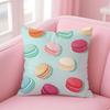 Sweet Macaron Girly Food Cushion Cover Pillowcase Short Plush Invisible Zipper Room Sofa Cushion Cover