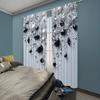2 Pcs Black Crystal Print Curtains,suitable for Bedroom,living Room Kitchen Decoration,home Decoration,window Decoration