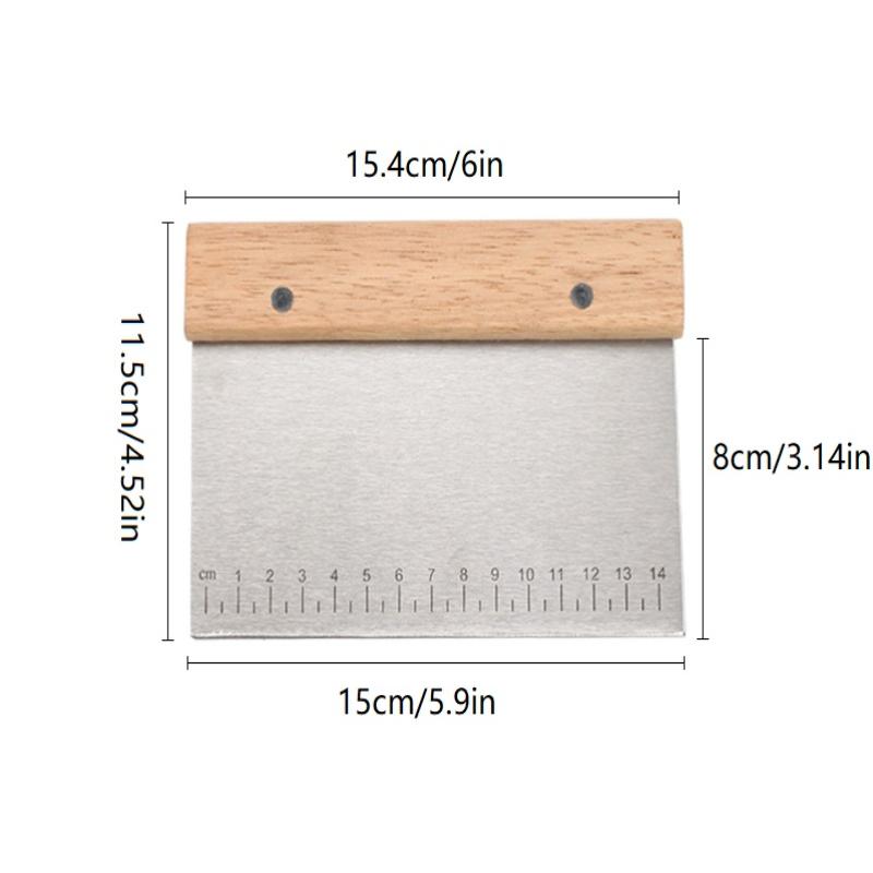 1Pcs Stainless Steel Pastry Cutters Noodle Knife Cake Scraper With Scale Baking Cake Cooking Dough Scraper Baking Accessories