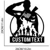 Custom Soldier Silhouette Metal Wall Art Sign, Personalized Military Gift for Army Police, USA Retro Tin Sign