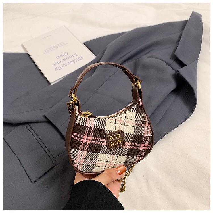 

Ретро Клетчатая Мини Сумка Кроссбоди для Детей и Родителей - Осенне-Зимняя Коллекция с Кошельком для Монет в Виде Губной Помады