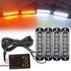 Car Front Grille Lighting 12V 24V Amber LED Emergency Strobe Warning Lights Car Flash Beacon Yellow White Signal Lamp