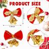 2Pcs Mini Christmas Bow With Bell Hanging Ornament for Xmas Tree Wreath Accessories Home Party New Year Gift 2025 Navidad