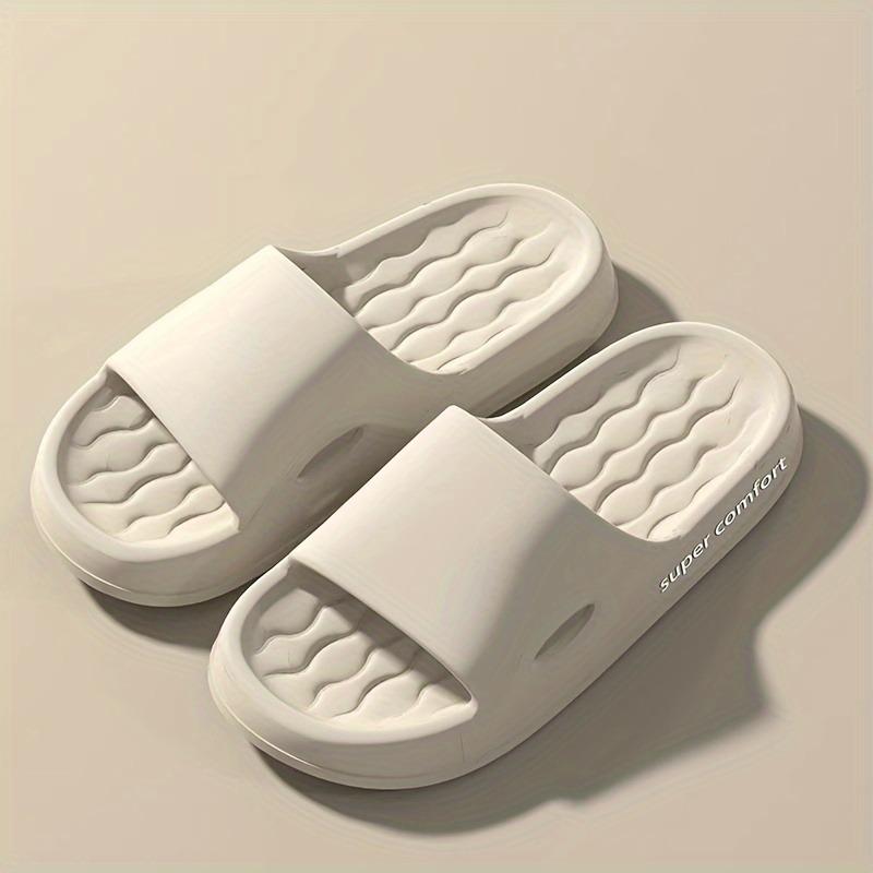 Letter Printed Anti Slip Slippers - Casual Open Toe Comfortable Shoes - Soft Sole, Quick Drying, Perfect for Indoor Family Relaxation