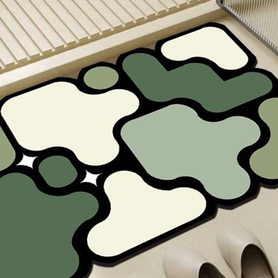 Colorful Puzzle Floor Mat Absorbent Bathroom Rug Non-Slip Bath Mat Decorative Door Mat for Entrance Kitchen Shower Bathtub