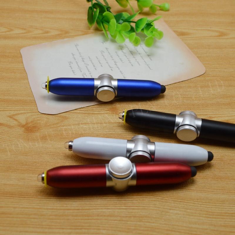 Popular Spinner Pen Light up Pen Multifunctional Mini Plastic Finger Fidget Spinner Stylus Pen With Led Light