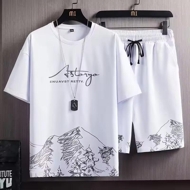 Summer Quick Drying Men's Sets Fashion Tracksuits Casual Breathable Short Sleeve 3D Printed Sports T-shirt+Shorts Basketball Set