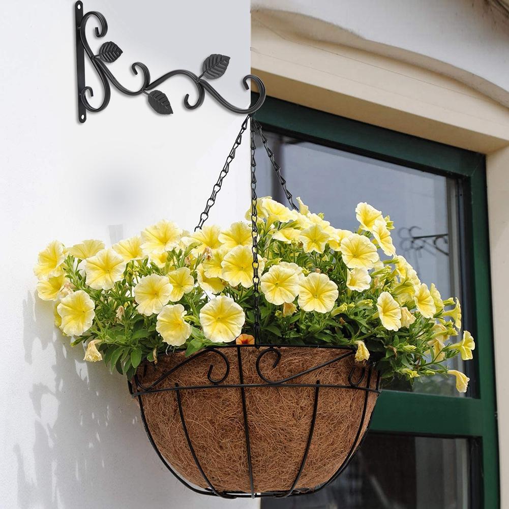 2Pcs European Style WallMounted Iron Hanger Hook for Flower Pots Garden Decoration Ornament