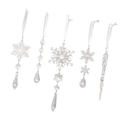 Enfeite de Floco de Neve Premium em Acrílico Design à Prova de Crianças e Inquebrável Para Decoração Festiva de Interiores