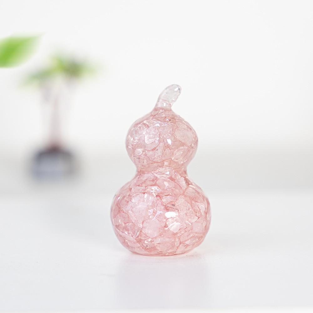 Resin Filled Natural Crystal Gourd Ornaments For Home Decor Gift Ideas Style A