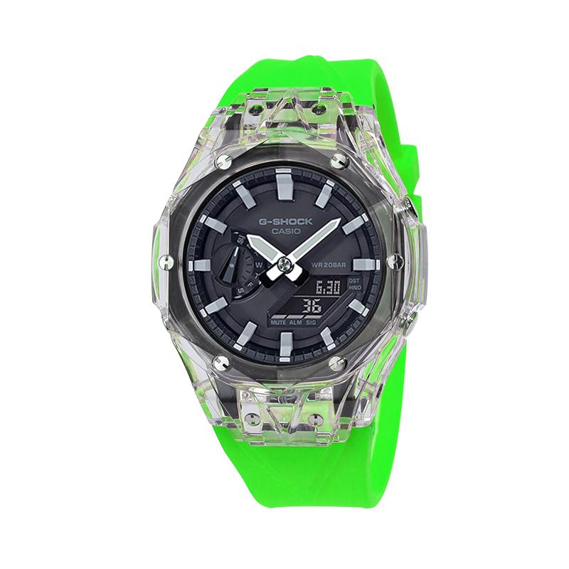 CASIO Unisex Liquid Crystal/Analog Dual Display Series Black Watch GA-2100-1A(Watch4--)