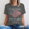 We The People 17762026 Tshirt 250 Years Of Freedom Vintage Usa Flag Graphic Tee Patriotic 4th Of July Casual Unisex Shirt