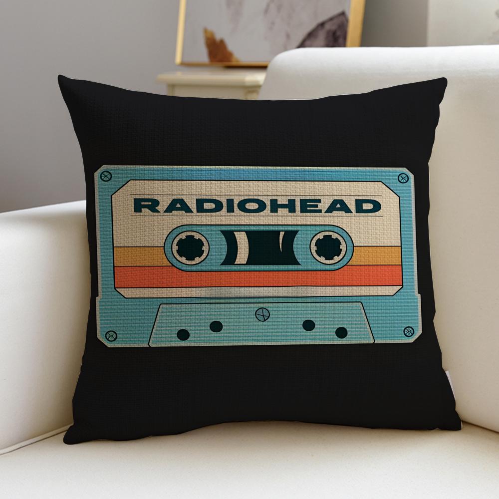 

Vintage MMusic Tape PrintS Cushion Cover Breathable and skinfriendly linen pillowcase square removable and washable cushion 30X30cm