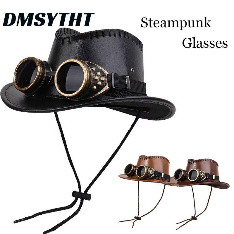 Herremote Steampunk Briller Runde Oversized Vernebriller Sveise Punk Briller Cosplay Damebriller