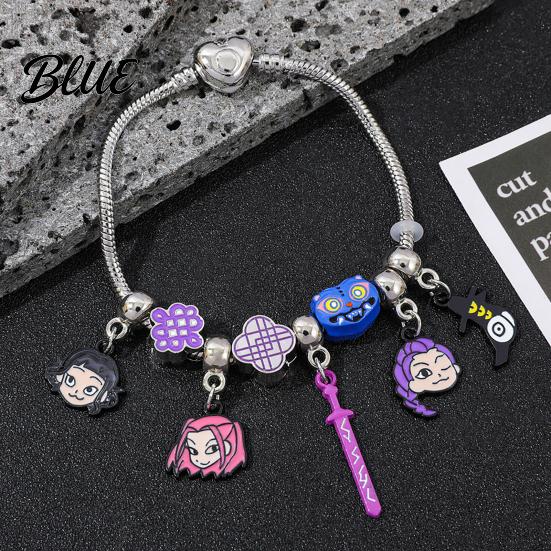 Zinc Alloy Bracelet 2Pcs Girl Cartoon Anime Charm Snake Fade