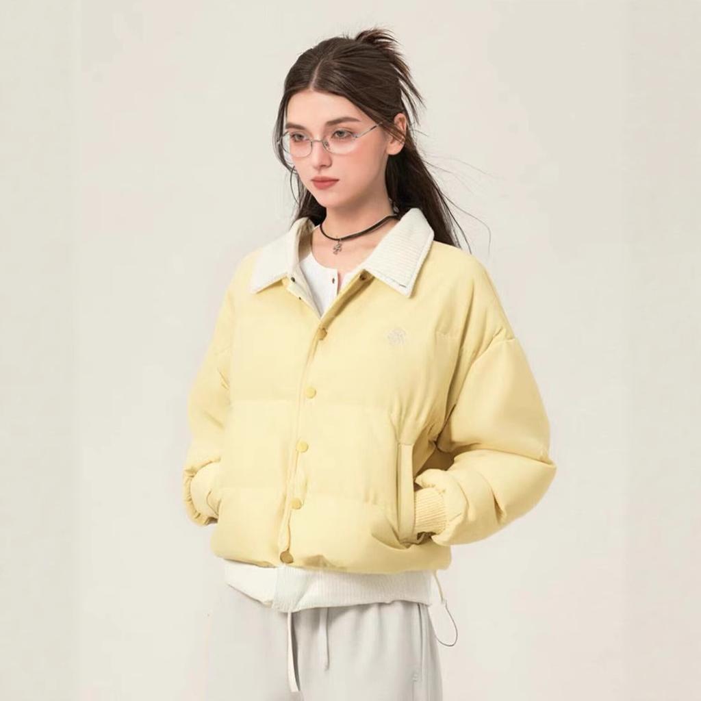 Winter Embroidered Fake Two-piece Short Cotton-padded Jacket