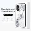 For Oppo A38 4G Case Marble Pattern Tempered Glass+PC+TPU Phone Back Cover