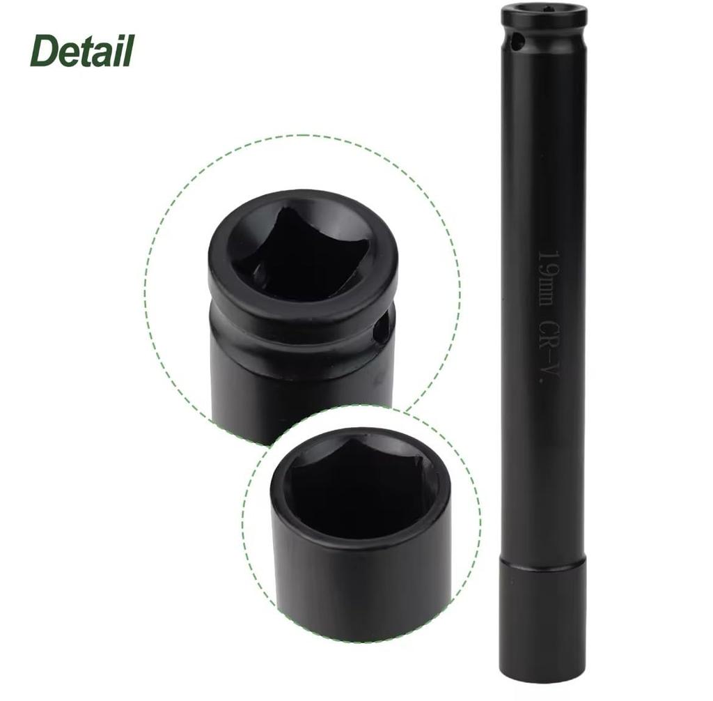 COSMOSFACTORY Long Deep Overall Length Impact Wrench Lightweight Ceiling Extra Long Socket, 27mm, 200mm, 1/2" Drive, 12.7mm, Compatible, Socket, (27)