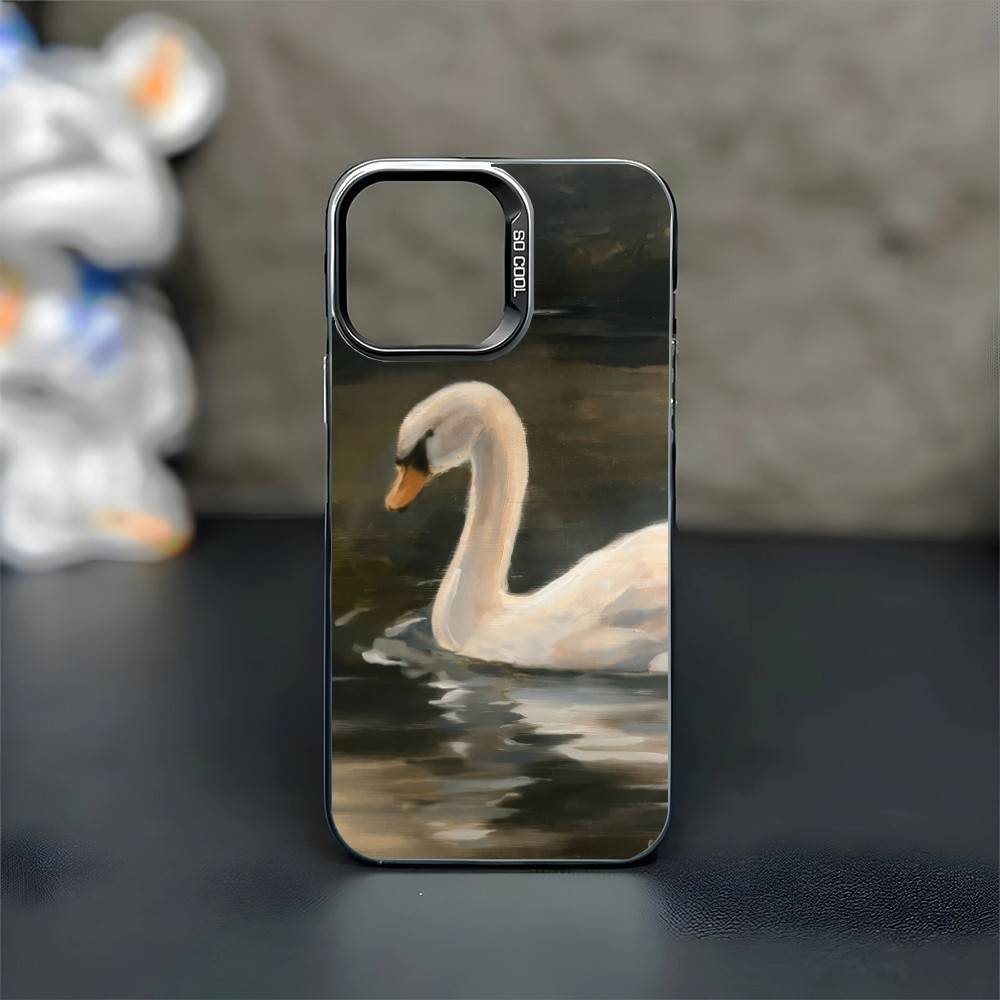 Leisurely Goose Phone Case For iPhone17,16,15,14,13,12,11 Plus,Pro Max Black Matte Shockproof Cover