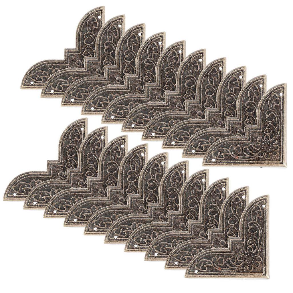 20pcs Vintage Metal Corner Protectors for Wooden Jewelry Boxes Antique Decorative Guards Easy Install Protection for Cabinets and Furniture