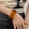Creative Bohemian Acrylic Open Bangle Shiny Smudging Wide Bracelet Dopamine Minority Design Retro Hand Ring Decoration