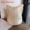 Cute Solid Cat Ears Shape Design Women Wool Knitting Hat For Fall Winter And