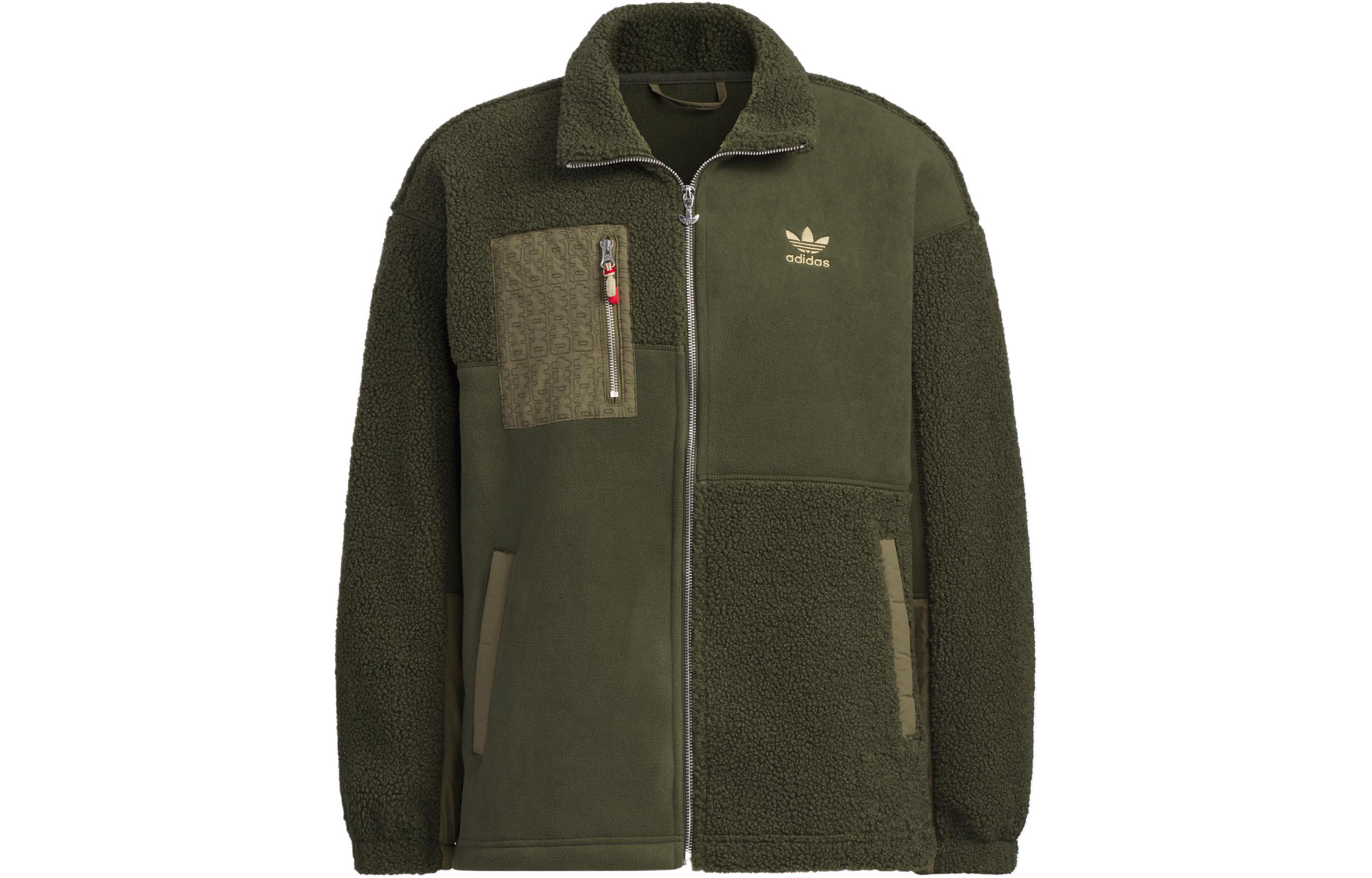 Adidas Originals Velvet Jackets Men s Night Cargo Green Lapel Moderate HY7286 S
