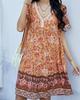 Summer French Retro V-neck Floral Dress - Beach Vacation Style for Women