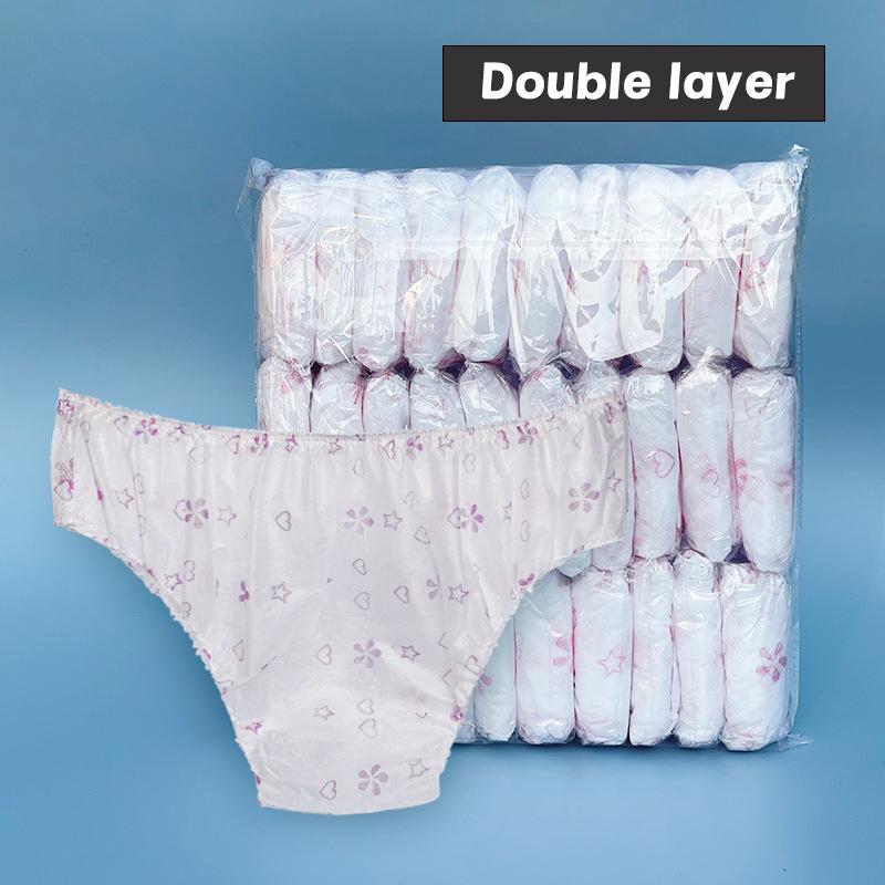 10 Pcs/Set Travel Portable Disposable Non Woven Paper Briefs Panties Underwear White Regular Emergency Underpants For Women Men