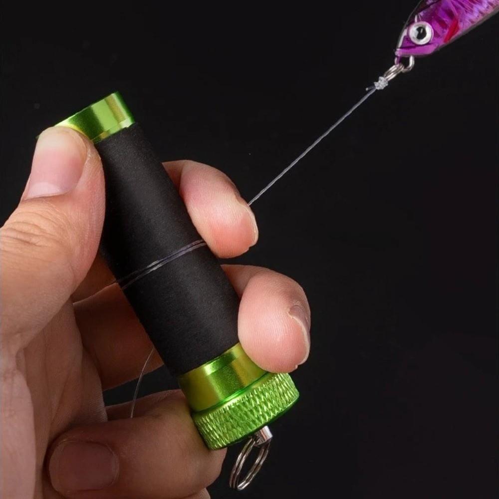 Aluminum Alloy Pull Wire Rod Rubber Anti-Slip Fishing Knot Winder Line Pull Rod  Fishing Tools