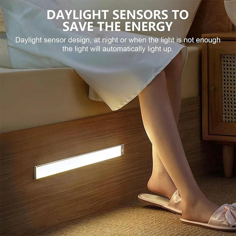 Magnetic Rechargeable Motion Sensor Light 10-60CM Ultra-thin LED Under Cabinet Light Suitable for Kitchens Closets Workshops