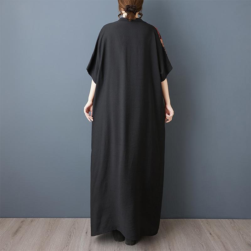 DIMANAF New Women 2025 Plus Size Summer Long Casual Dress Loose Linen Vintage Basic Maxi Dress 9857