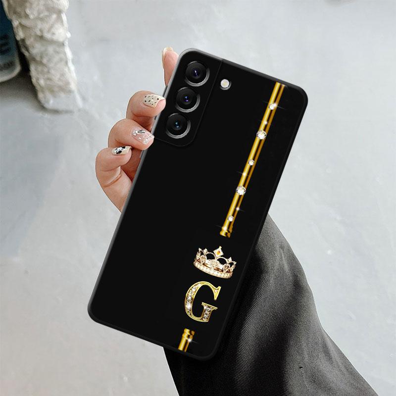 Phone Case For Samsung Galaxy S23 S22 S21 S20 Fe Ultra S10 S9 S8 Plus Note 20ultra 10plus Cover Diamond Crown Queen King Letter