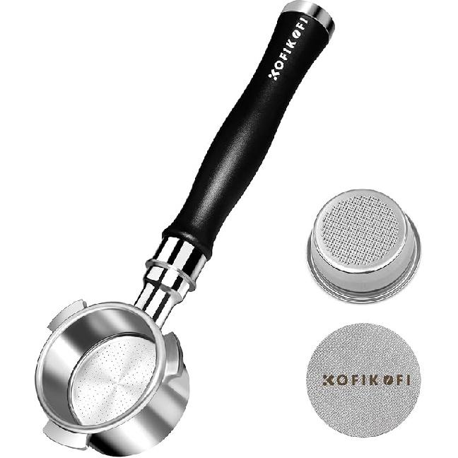 54-мм бездонный портафильтр, Бездонный голый портафильтр подходит для Breville Barista Express BES870/878/880 и эспрессо-машин Breville/Sage 54 мм, Пак 51mm