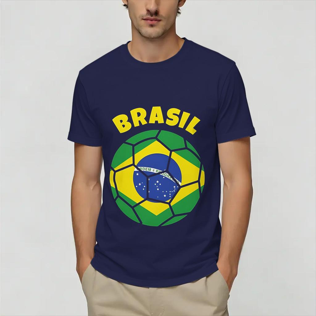Casual Brazil 2026 Soccer TShirts for Unisex Round Collar 100 Cotton T Shirts Short Sleeve Tees Adult Tops