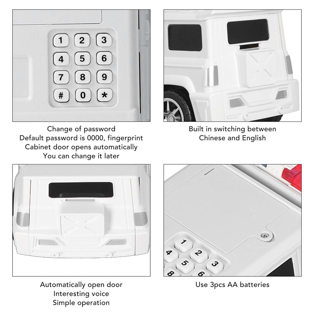 Car Bank Automatic Fingerprint Password Money Rolling Cash   Car Bank for Children