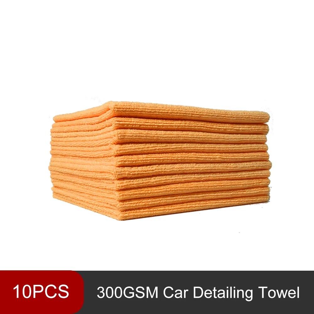 

DetailingKing 10 шт. 300GSM Премиум полотенце из микрофибры для детализации безворсовая профессиональная автомобильная тряпка для выравнивания керамического дымчатого покрытия 10PCS Orange