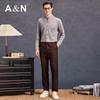 Antonio Men's Chinese Style Print Stand Collar Long Sleeve Shirt