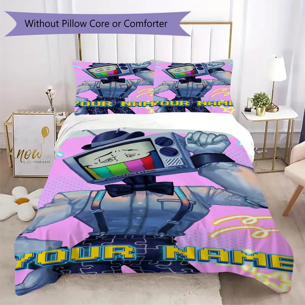 Custom Name Mr Puzzles Pattern Bedding Uilt Set Uilt Cover Pillowcase Home Decoration Birthday Gift (1*duvet Cover+2*pillowcase Without Core)